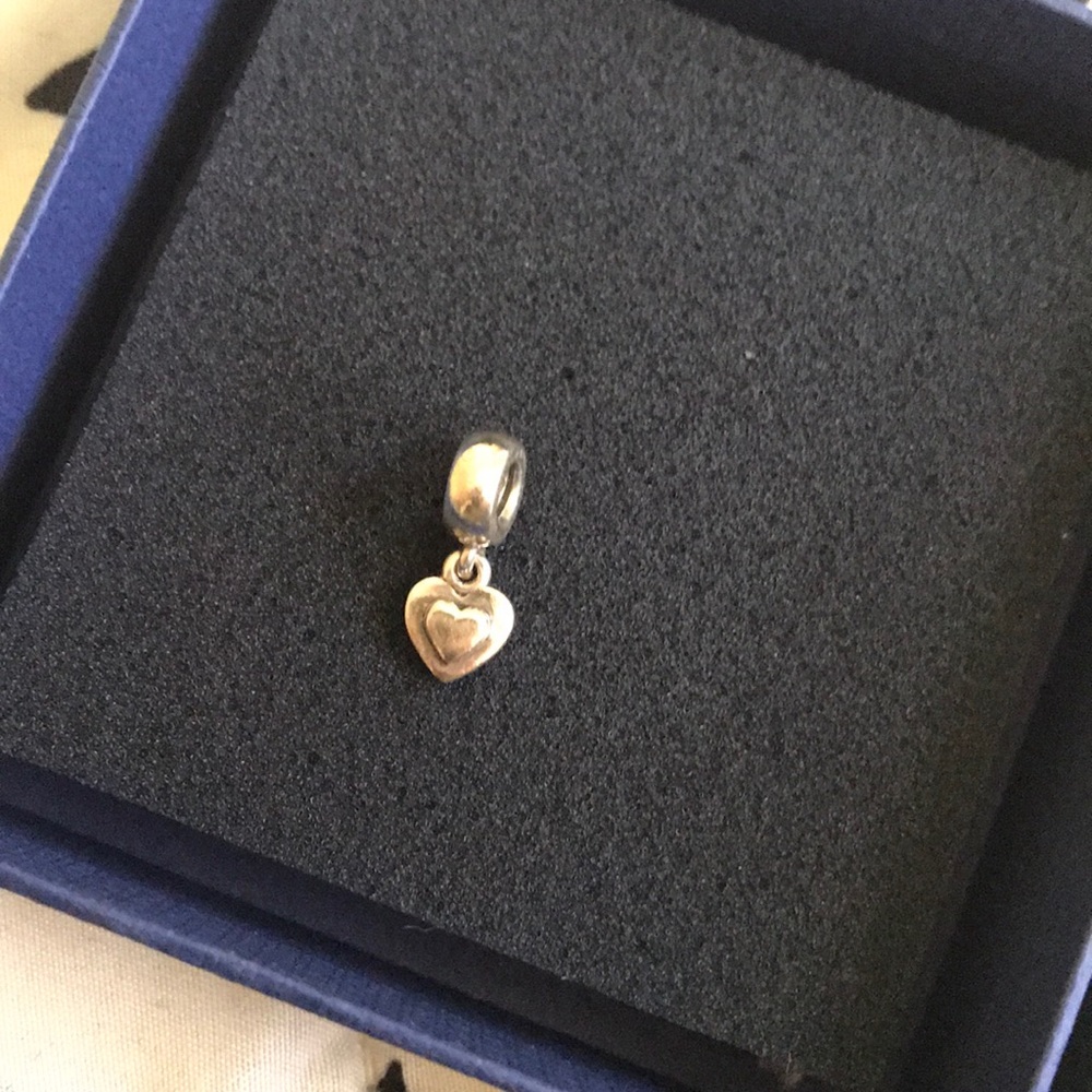 Dangling heart pandora charm